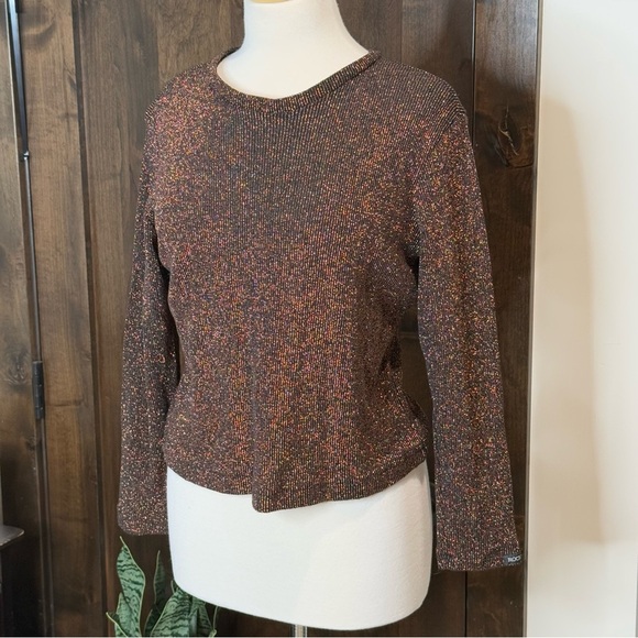 Authentic Rockies Size Large slightly cropped Longsleeve shimmery top vintage - Picture 1 of 9